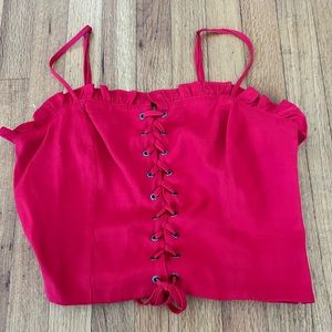 Red crop top